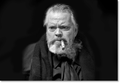 Orson Welles smoking a cigar